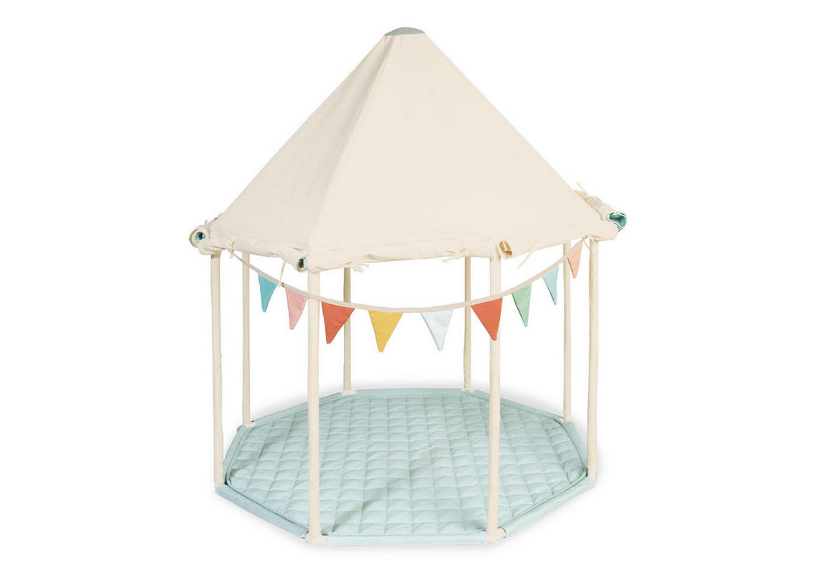 SPIELZELT - Pastellblau/Weiß, Basics, Textil (124/142/124cm) - Pinolino