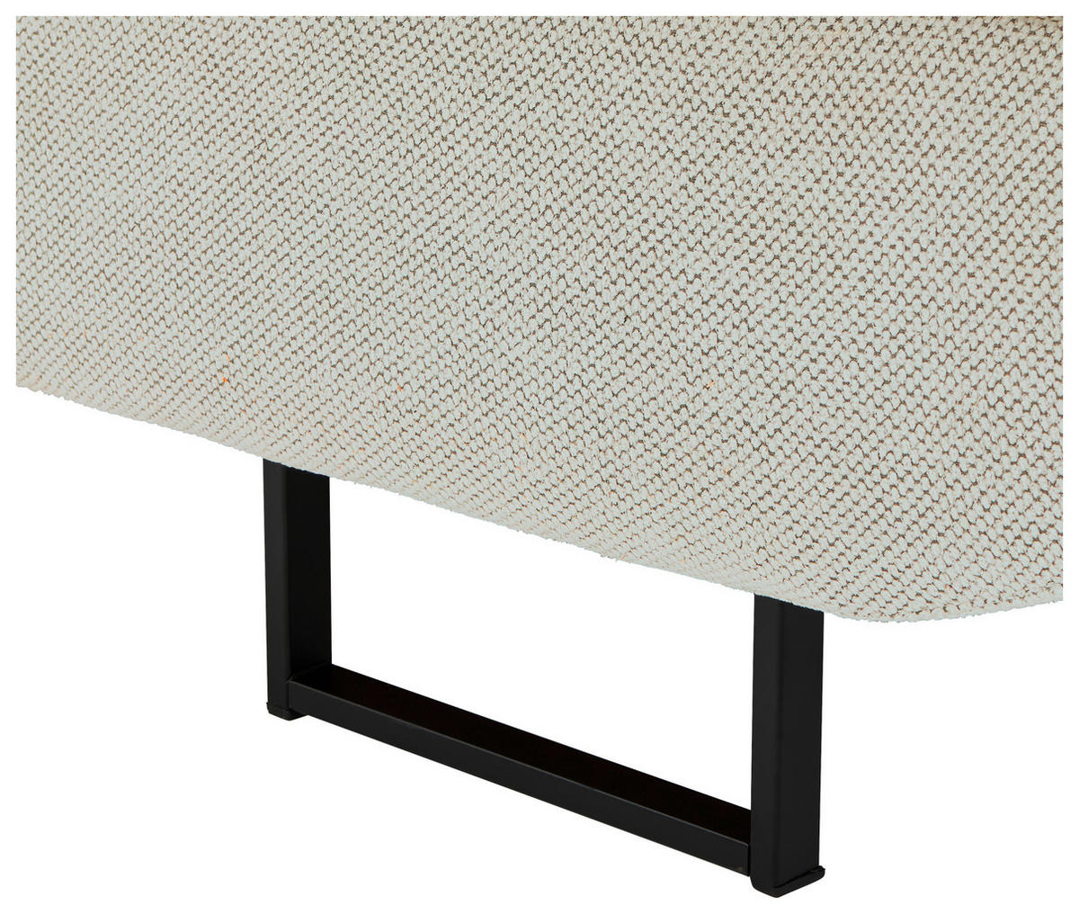ECKSOFA in Webstoff Creme  - Creme/Schwarz, Design, Textil/Metall (280/235cm) - Hom`in