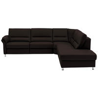 ECKSOFA in Echtleder Dunkelbraun  - Dunkelbraun/Beige, Design, Leder/Metall (288/249cm) - Beldomo Premium
