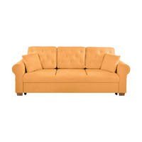 SCHLAFSOFA in Bouclé Gelb  - Gelb/Buchefarben, Design, Holz/Textil (240/94/98cm) - MID.YOU