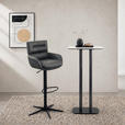 BARHOCKER in Schwarz  - Schwarz, Design, Leder/Metall (54/105/53cm) - Dieter Knoll