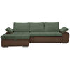 ECKSOFA in Flachgewebe Braun, Olivgrün  - Braun/Olivgrün, Design, Kunststoff/Textil (175/271cm) - MID.YOU