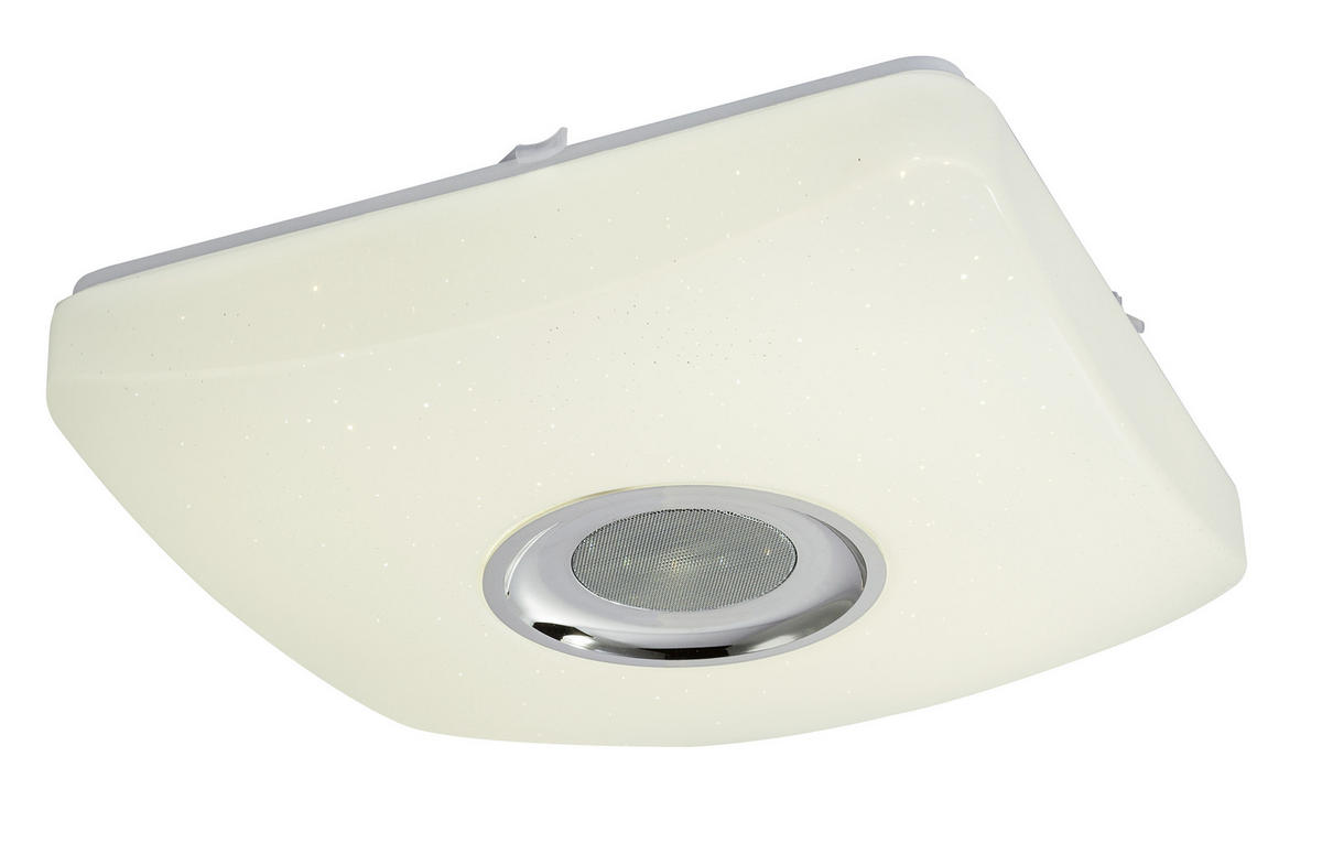 LED-DECKENLEUCHTE 18 W    36,5/36,5/9 cm  - Chromfarben/Weiss, Basics, Kunststoff/Metall (36,5/36,5/9cm) - Globo