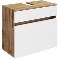 WASCHBECKENUNTERSCHRANK 60/55/35 cm  - Eiche Wotan/Silberfarben, Design, Holzwerkstoff/Kunststoff (60/55/35cm) - Held