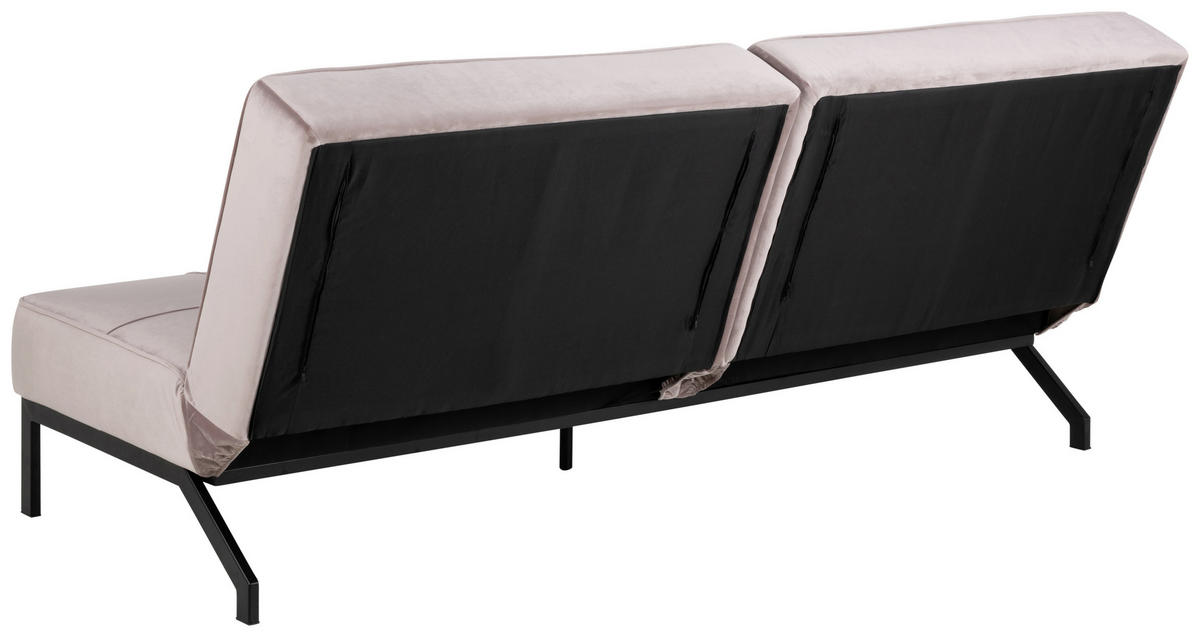 SCHLAFSOFA in Textil Rosa  - Schwarz/Rosa, Trend, Textil/Metall (198/87/95cm) - MID.YOU