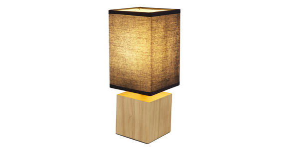 TISCHLEUCHTE 12/12/30 cm - Schwarz/Naturfarben, Design, Holz/Kunststoff (12/12/30cm) - Novel