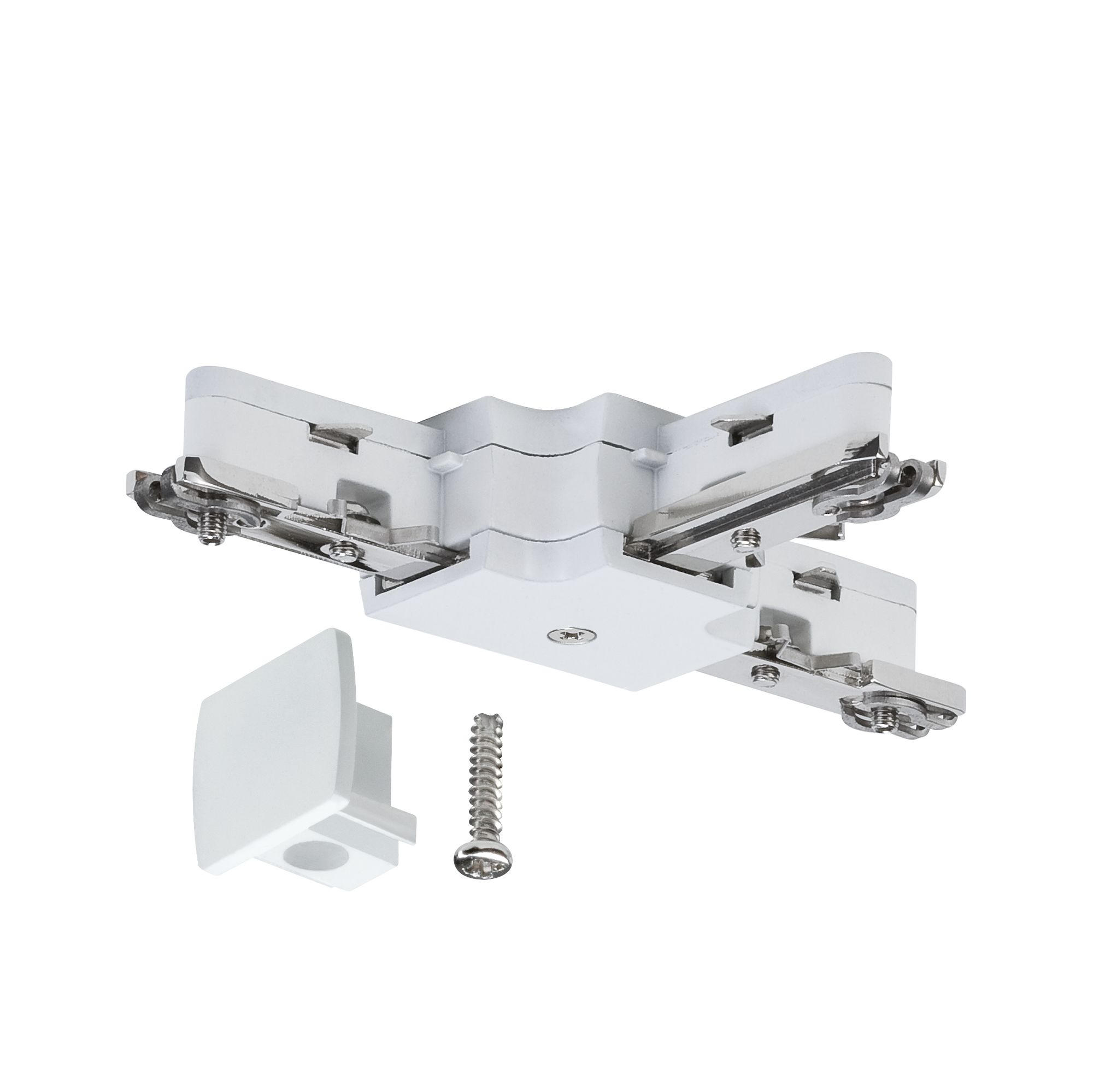 SCHIENENSYSTEM-VERBINDER - Weiß, Design, Metall (10,4/1,8/6,2cm) - Paulmann