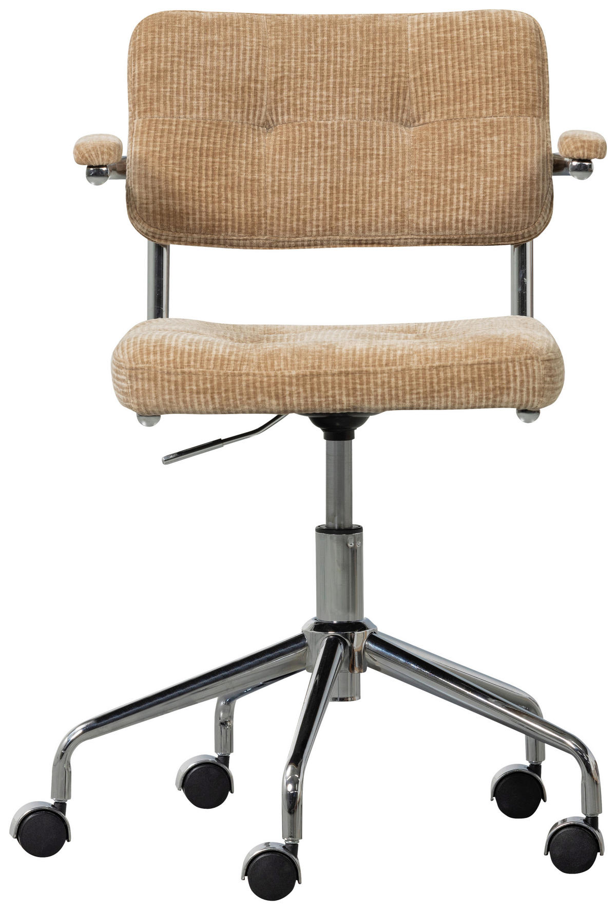 DREHSTUHL gerippt Sandfarben  - Sandfarben/Chromfarben, MODERN, Kunststoff/Textil (54/87/60cm) - Livetastic