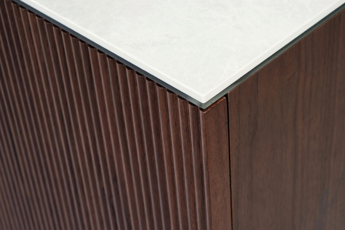 SIDEBOARD  200/77/50 cm  - Beige/Walnussfarben, Design, Glas/Keramik (200/77/50cm) - Dieter Knoll