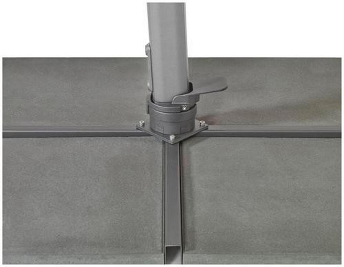 AMPELSCHIRM 300 cm  - Silberfarben/Alufarben, KONVENTIONELL, Textil/Metall (300/300cm) - Glatz