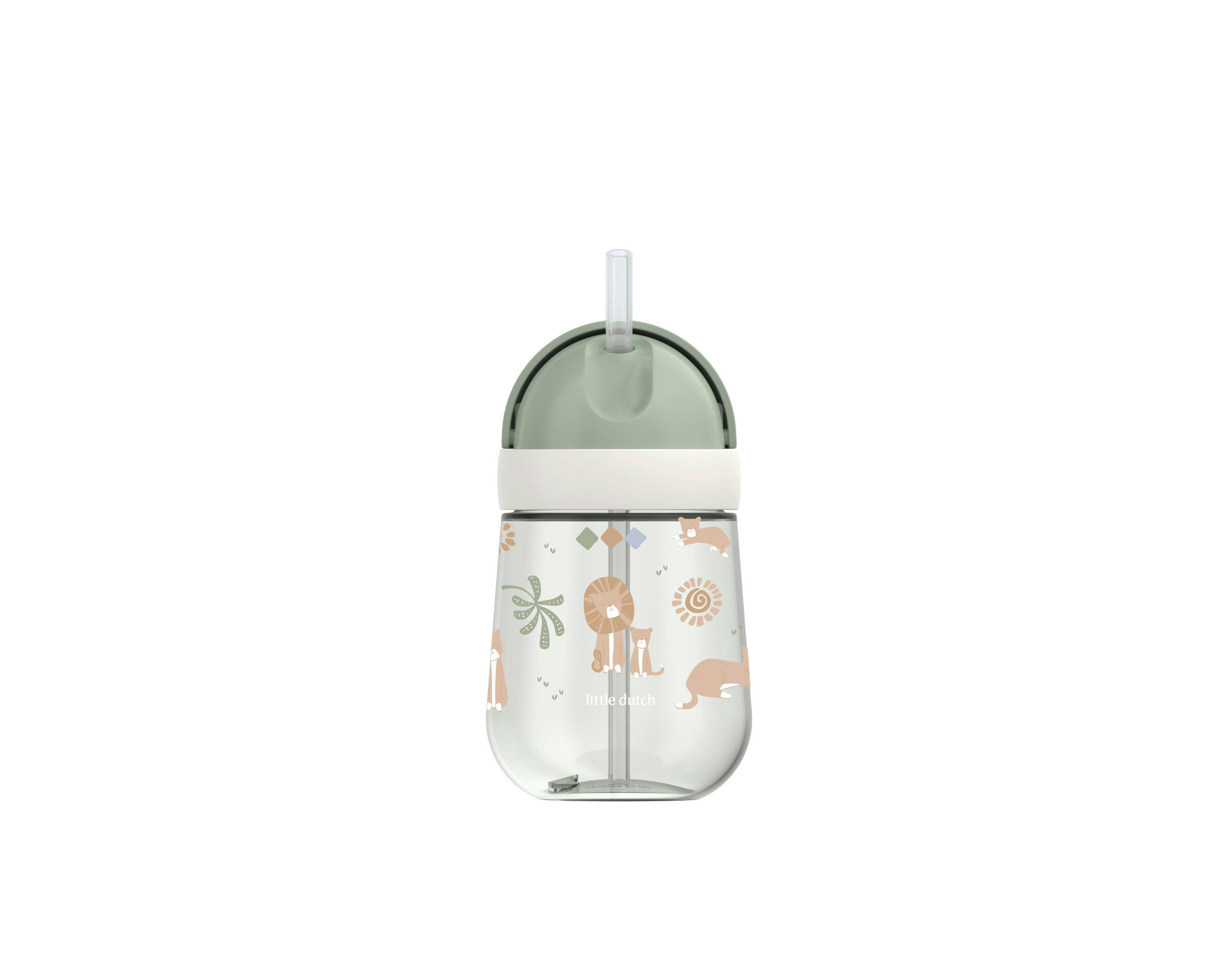 TRINKHALMBECHER Safari Friends 300 ml  - Salbeigrün/Multicolor, Basics, Kunststoff (300ml) - Mepal
