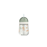 TRINKHALMBECHER Safari Friends 300 ml  - Salbeigrün/Multicolor, Basics, Kunststoff (300ml) - Mepal