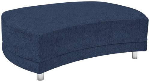 HOCKER in Textil Dunkelblau  - Silberfarben/Dunkelblau, Design, Kunststoff/Textil (142/46/100cm) - Carryhome