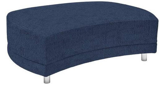 HOCKER in Textil Dunkelblau  - Silberfarben/Dunkelblau, Design, Kunststoff/Textil (142/46/100cm) - Carryhome