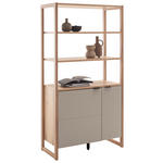 REGAL Grau, Schwarz, Eichefarben  95/183/44 cm  - Eichefarben/Anthrazit, Design, Holzwerkstoff/Metall (95/183/44cm) - Hom`in