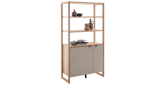 REGAL Grau, Schwarz, Eichefarben  95/183/44 cm  - Eichefarben/Anthrazit, Design, Holzwerkstoff/Metall (95/183/44cm) - Hom`in