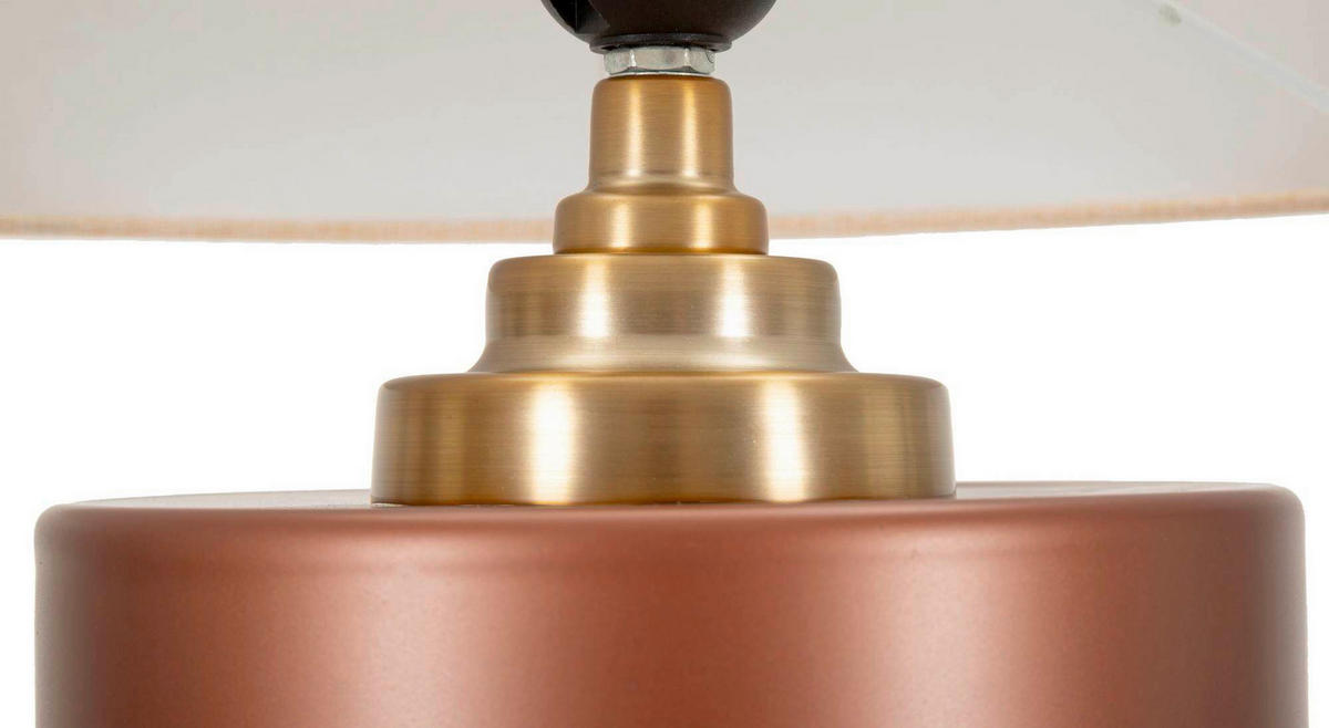 TISCHLEUCHTE   - Goldfarben/Braun, Basics, Glas/Textil (36.5/56.5/36.5cm)