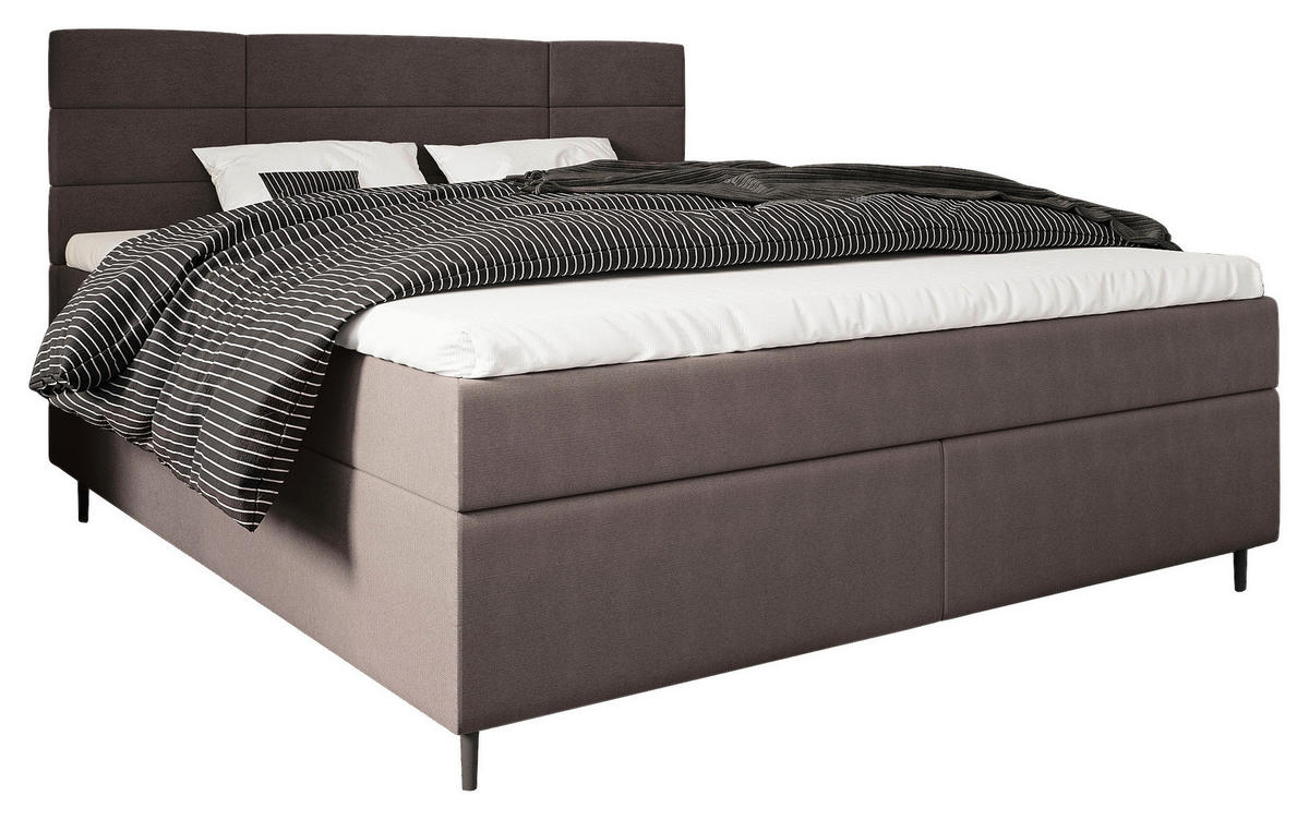BOXBETT 180/200 cm  in Dunkelbraun  - Birkefarben/Dunkelbraun, Konventionell, Holz/Textil (180/200cm) - Boxxx