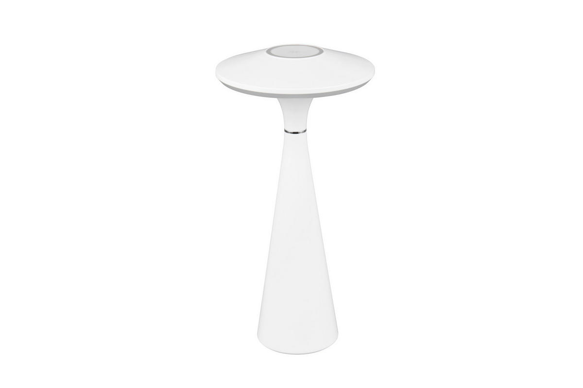 AKKU-TISCHLEUCHTE - Weiss, Design, Kunststoff (14/28,5cm)