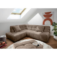 ECKSOFA Chenille Braun  - Schwarz/Braun, Modern, Kunststoff/Textil (203/254cm) - Livetastic