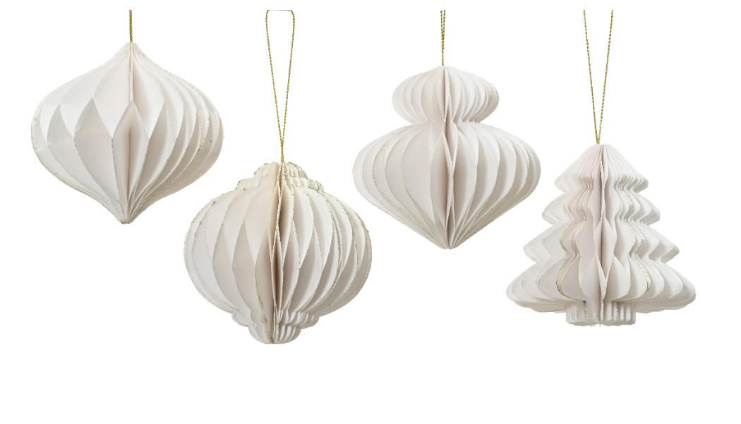 CHRISTBAUMANHÄNGER  - Weiß, LIFESTYLE, Papier (8,00/8,00/8,00cm)