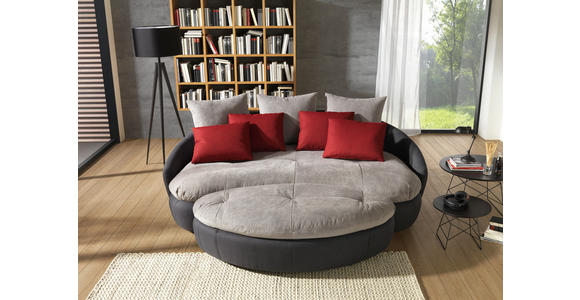 MEGASOFA in Textil Grau, Rot, Schwarz - Rot/Schwarz, Design, Kunststoff/Textil (238/80/143cm) - Hom`in
