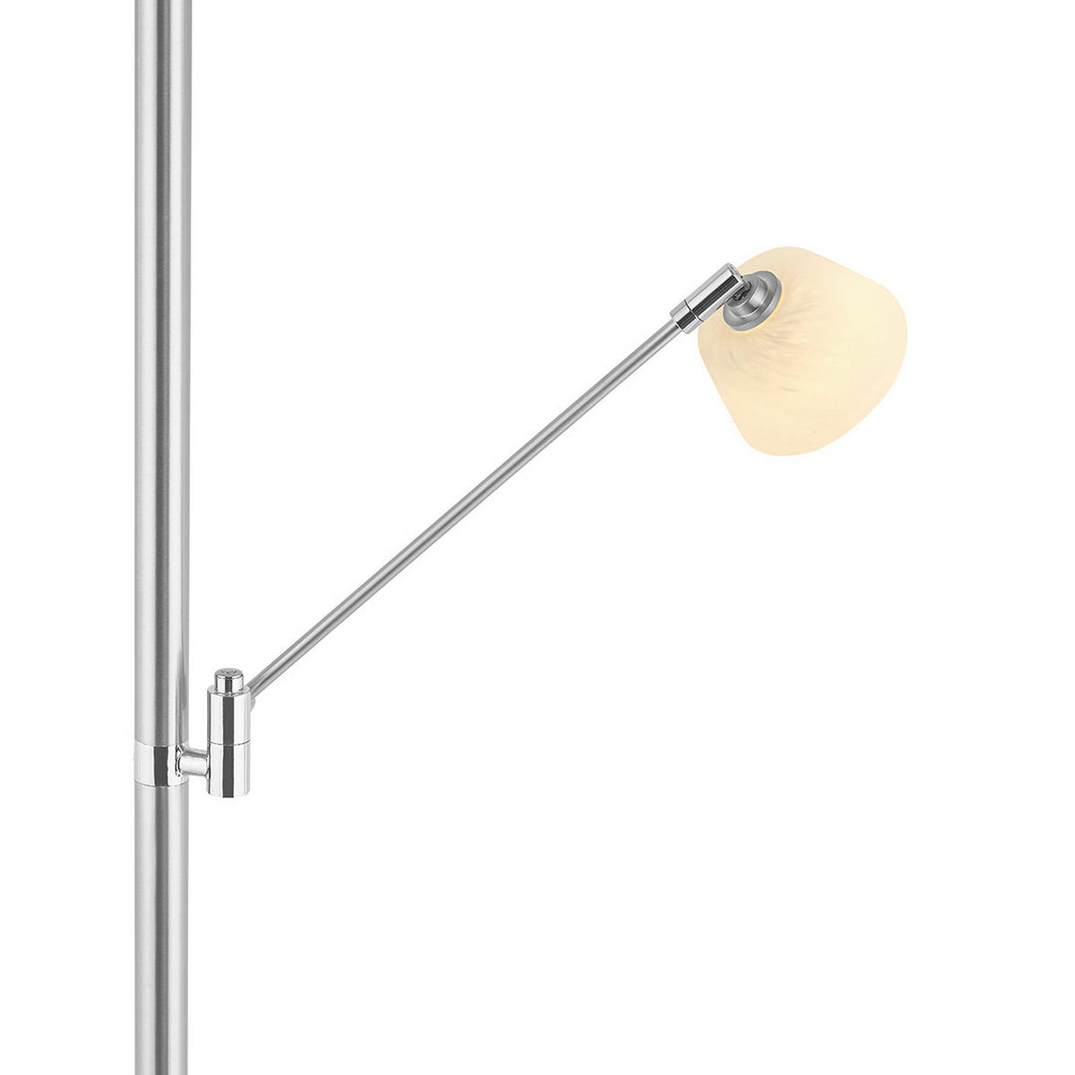 LED-STEHLEUCHTE Ferdi 43/180 cm  - Alabasterfarben/Nickelfarben, MODERN, Glas/Metall (43/180cm) - Hell