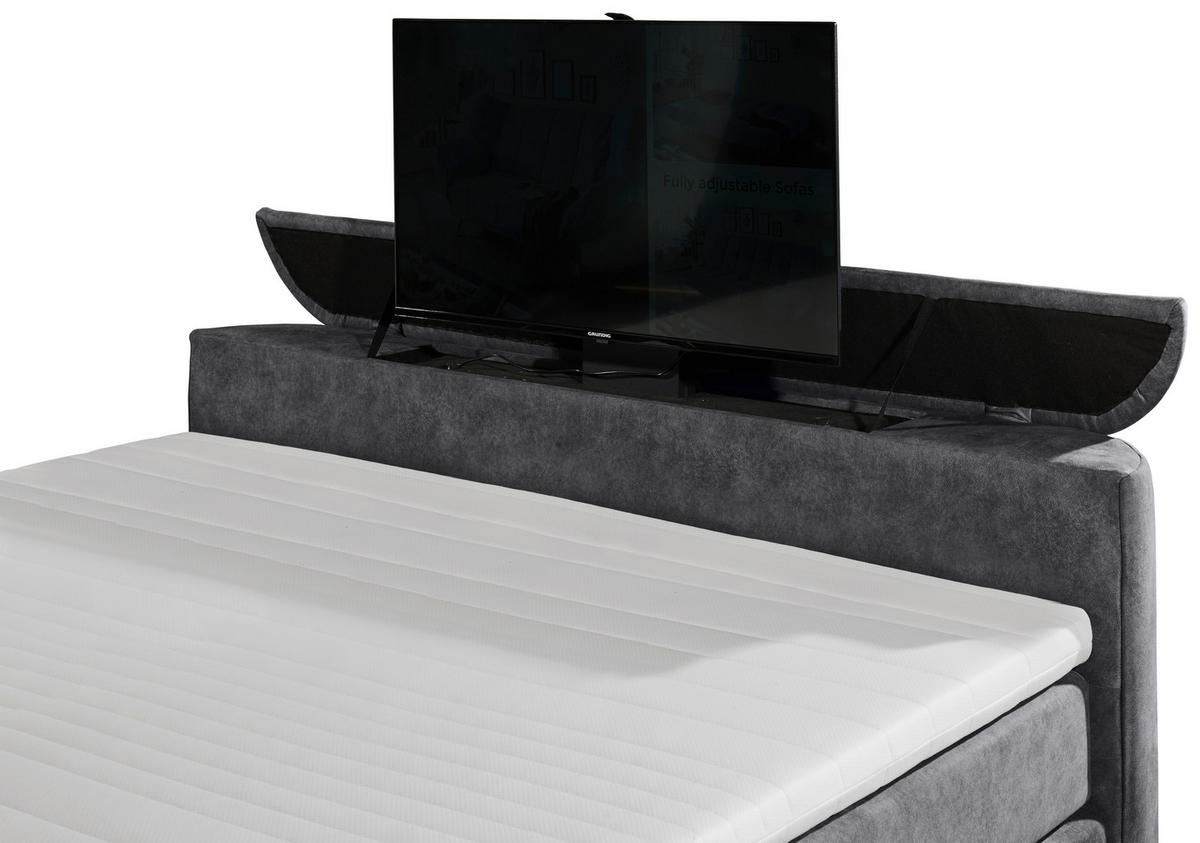 BOXSPRINGBETT 180/200 cm  in Anthrazit  - Anthrazit, MODERN, Holzwerkstoff/Kunststoff (180/200cm) - MID.YOU