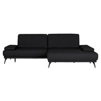 ECKSOFA Echtleder Schwarz  - Schwarz, Konventionell, Leder/Metall (301/180cm) - Joop!