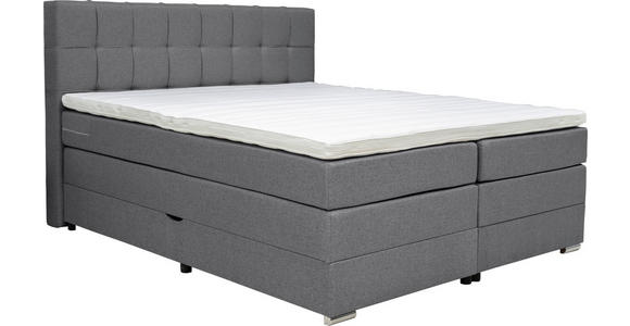 BOXSPRINGBETT 160/200 cm  in Grau  - Alufarben/Grau, KONVENTIONELL, Kunststoff/Textil (160/200cm) - Carryhome