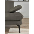 3-SITZER-SOFA in Velours Grau  - Beige/Schwarz, Design, Textil/Metall (222/89/104cm) - Dieter Knoll