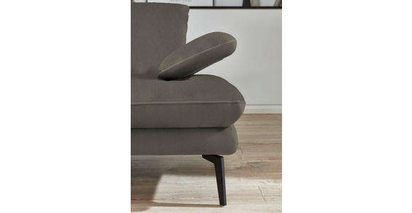 3-SITZER-SOFA in Velours Grau  - Beige/Schwarz, Design, Textil/Metall (222/89/104cm) - Dieter Knoll