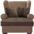 OHRENSESSEL Mikrofaser Braun - Hellgrau/Braun, Design, Kunststoff/Textil (108/113/142cm) - Hom`in
