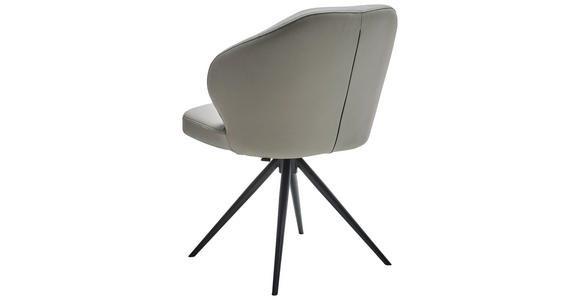 STUHL in Echtleder pigmentiert Leder - Schwarz/Cappuccino, Design, Leder/Metall (61/84/61cm) - Dieter Knoll