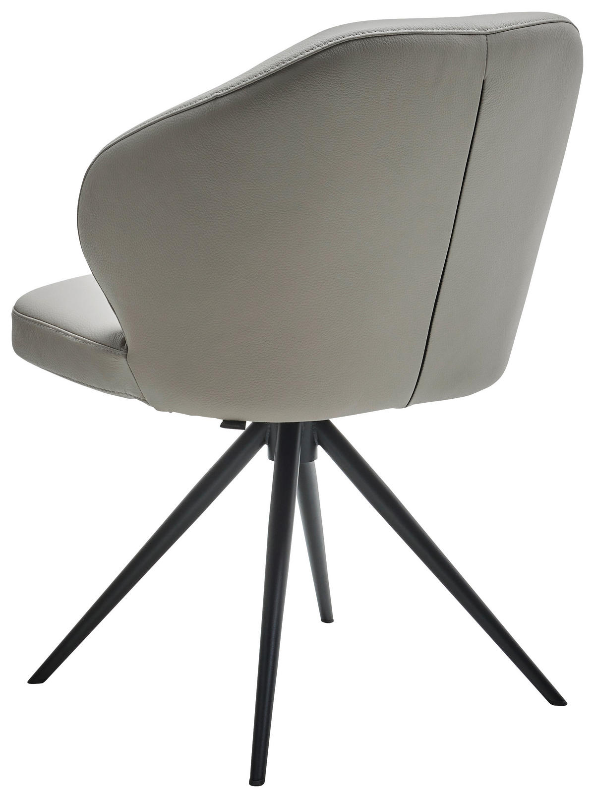 STUHL  in Echtleder pigmentiert Leder  - Schwarz/Cappuccino, Design, Leder/Metall (61/84/61cm) - Dieter Knoll
