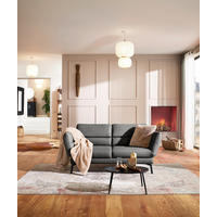 2-SITZER-SOFA Flachgewebe Dunkelgrau  - Dunkelgrau/Schwarz, Design, Textil/Metall (178-226/83-113/96-177cm) - Dieter Knoll