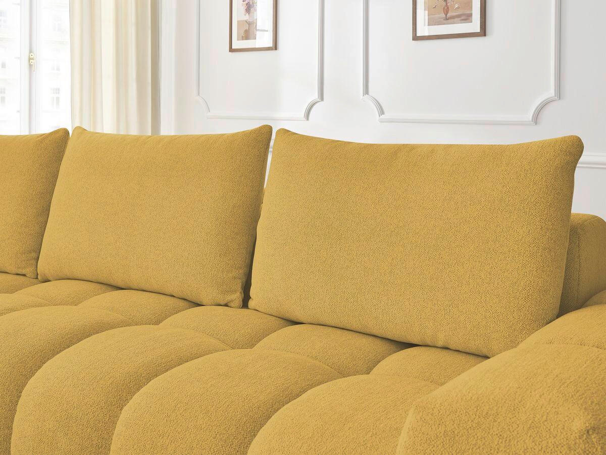 ECKSOFA Ottomane links  EVEREST Gelb Flachgewebe  - Gelb/Schwarz, MODERN, Kunststoff/Textil (210/352cm)