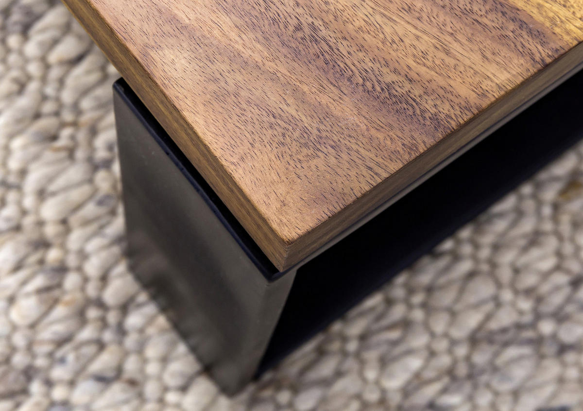 COUCHTISCH in Holz 115/60/35 cm  - Sheeshamfarben/Schwarz, Design, Holz/Metall (115/60/35cm) - MID.YOU