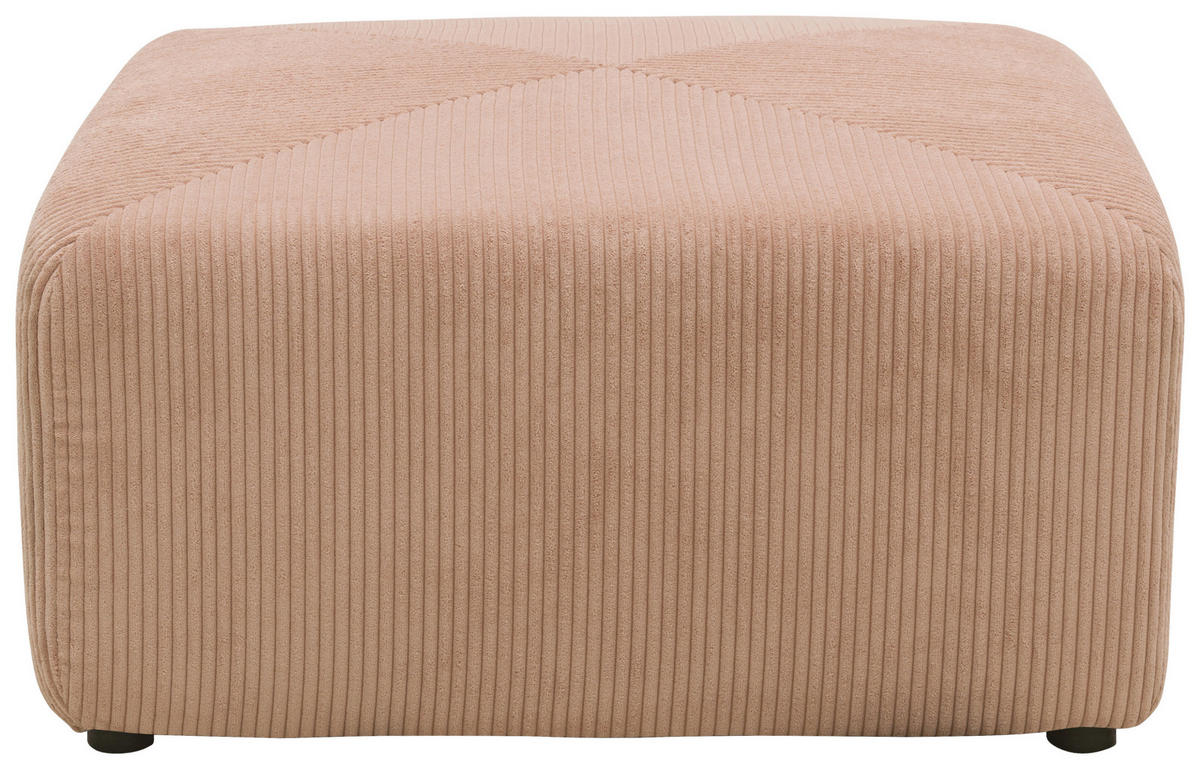 HOCKER Mikrofaser Rosa, Roségold  - Roségold/Schwarz, Design, Kunststoff/Textil (85/42/85cm) - MID.YOU