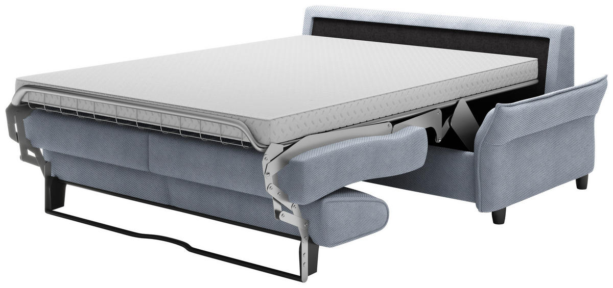 SCHLAFSOFA in Textil Blaugrau  - Blaugrau/Schwarz, Konventionell, Kunststoff/Textil (198/82/106cm) - Ti'me