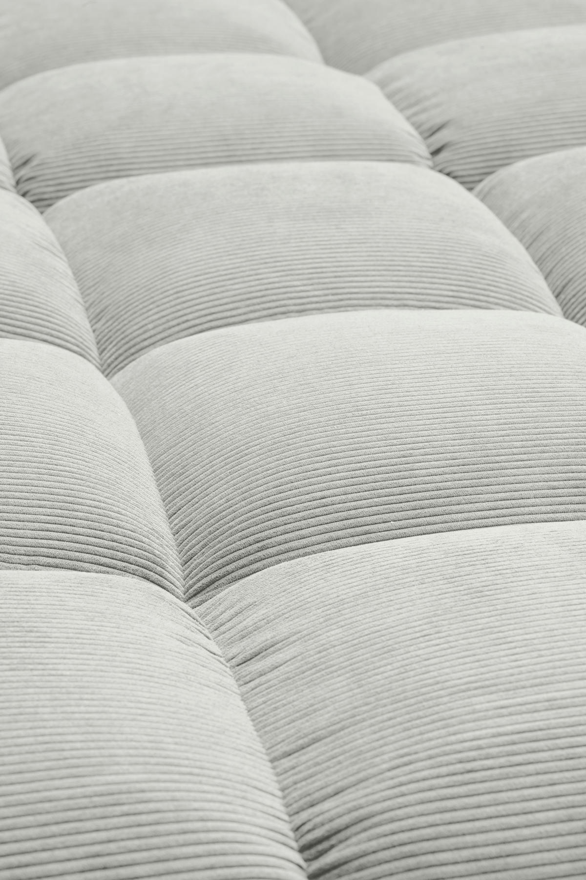 ECKSOFA Ottomane rechts, Eckteil  Weiß Feincord  - Schwarz/Weiß, Design, Holz/Textil (288/215cm) - Pure Home Lifestyle