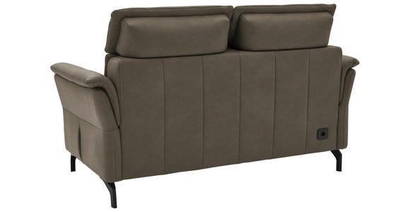 2-SITZER-SOFA in Leder Graubraun  - Graubraun/Schwarz, KONVENTIONELL, Leder/Metall (178/103/95cm) - Dieter Knoll