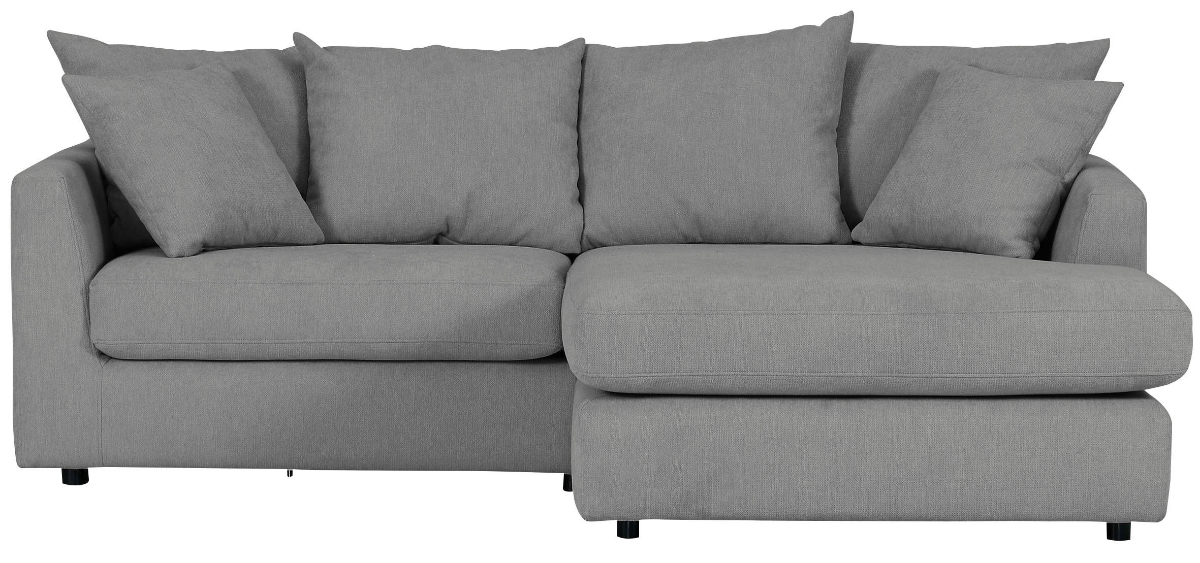 ECKSOFA in Flachgewebe Grau  - Schwarz/Grau, Design, Kunststoff/Textil (235/175cm) - home24