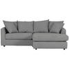 ECKSOFA Grau Flachgewebe  - Schwarz/Grau, Design, Kunststoff/Textil (235/175cm) - home24