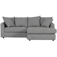 ECKSOFA in Flachgewebe Grau  - Schwarz/Grau, Design, Kunststoff/Textil (235/175cm) - home24