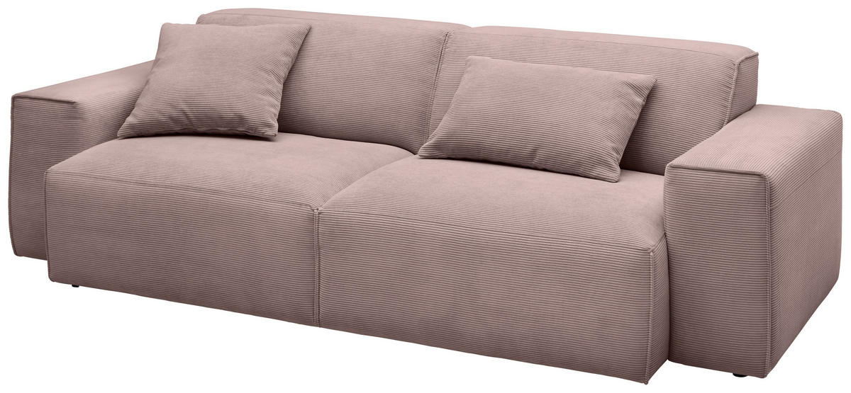 3-SITZER-SOFA Cord Altrosa  - Schwarz/Altrosa, Design, Kunststoff/Textil (236/71/101cm) - Pure Home Lifestyle