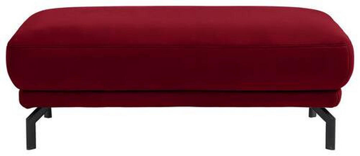 HOCKER in Textil Rot  - Rot/Schwarz, Design, Textil/Metall (127/46/72cm) - Dieter Knoll