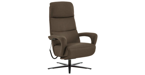 RELAXSESSEL in Leder Dunkelbraun  - Dunkelbraun/Schwarz, Design, Leder/Metall (76/110/86cm) - Dieter Knoll