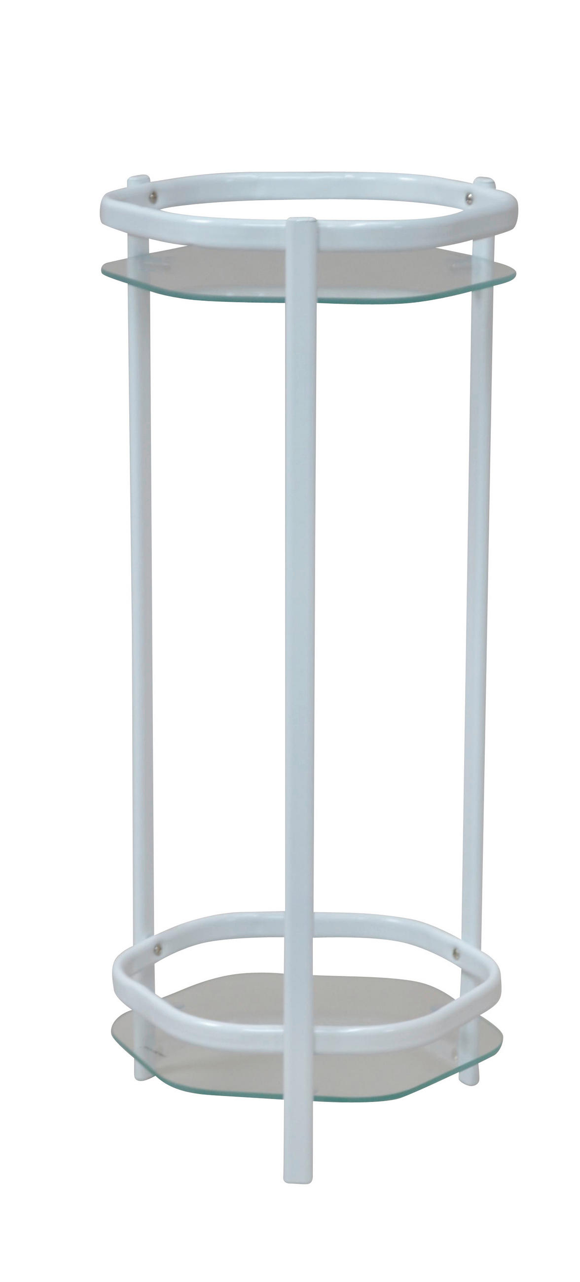 BLUMENTISCH Glas, Metall  - Weiß, Design, Glas/Metall (28/28/66cm) - Metzeler