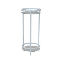 BLUMENTISCH Glas, Metall  - Weiß, Design, Glas/Metall (28/28/66cm) - Metzeler